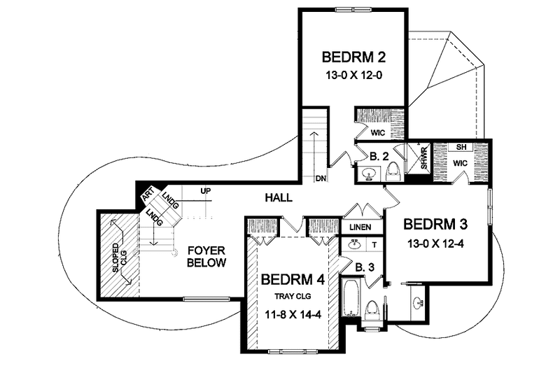 Dream House Plan - Floor Plan - Upper Floor for Craftsman House Plan #328-399 - 4 bed, 3.5 bath