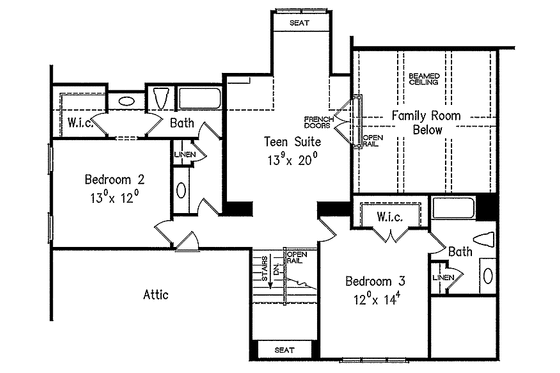 Floor Plan - Upper Floor for Craftsman House Plan #927-343 - 4 bed, 4.5 bath