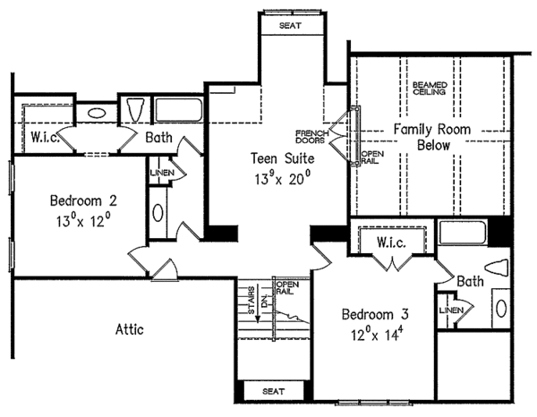Architectural House Design - Craftsman Floor Plan - Upper Floor Plan #927-343