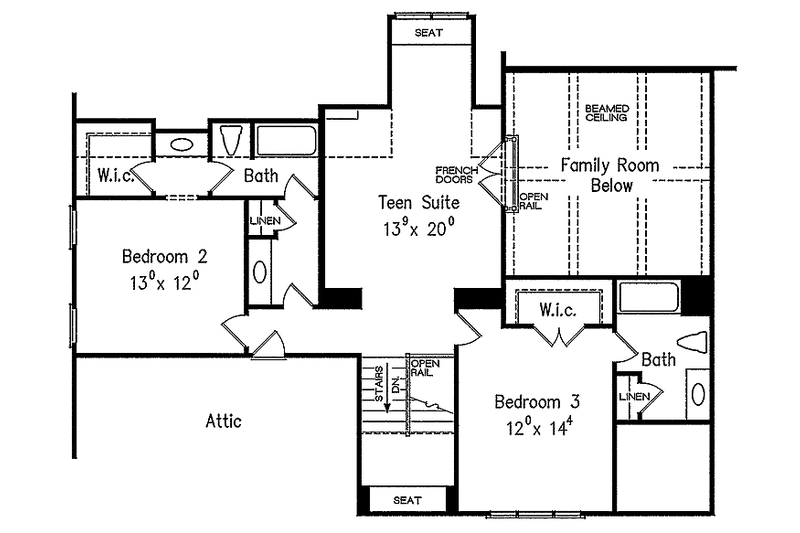 Home Plan - Floor Plan - Upper Floor for Craftsman House Plan #927-343 - 4 bed, 4.5 bath