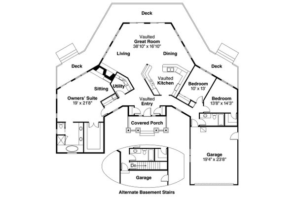 Dream House Plan - Craftsman Floor Plan - Main Floor Plan #124-408