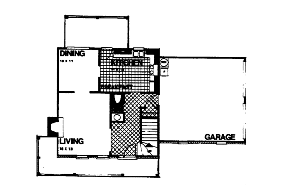 Floor Plan - Main Floor for Country House Plan #30-305 - 3 bed, 2.5 bath
