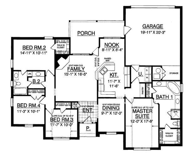 Home Plan - Traditional Floor Plan - Main Floor Plan #40-505