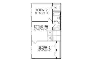 Floor Plan - Upper Floor for Classical House Plan #406-9644 - 3 bed, 2.5 bath