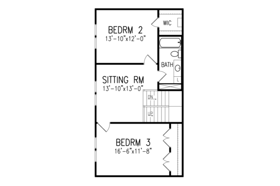 Floor Plan - Upper Floor for Classical House Plan #406-9644 - 3 bed, 2.5 bath