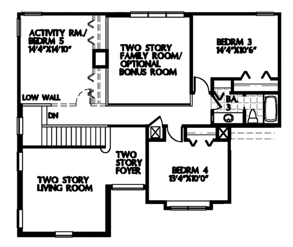 Architectural House Design - Mediterranean Floor Plan - Upper Floor Plan #999-108