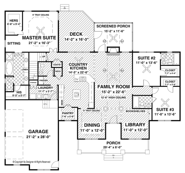 Ranch Floor Plan - Main Floor Plan #56-696