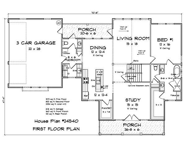 House Blueprint - Farmhouse Floor Plan - Main Floor Plan #513-2333