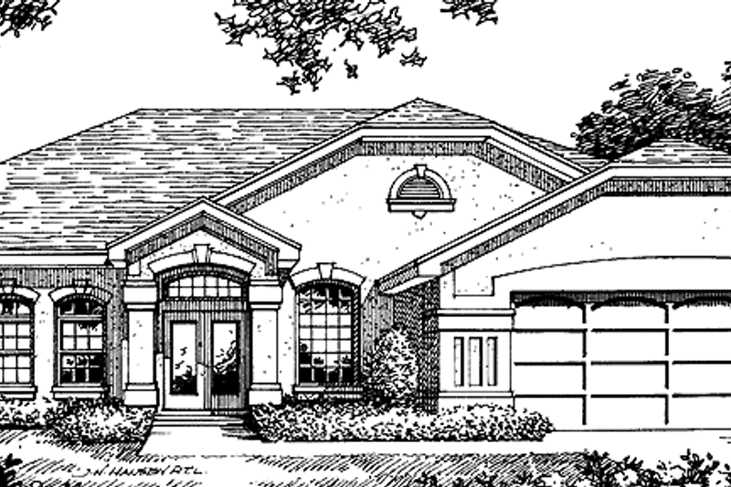 Home Plan - Mediterranean Exterior - Front Elevation Plan #417-605