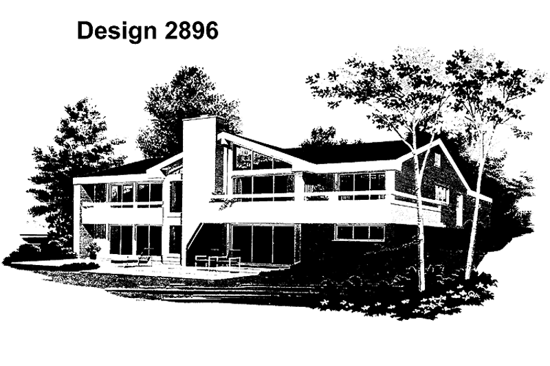 Home Plan - Exterior - Rear Elevation for Contemporary House Plan #72-768 - 4 bed, 2.5 bath