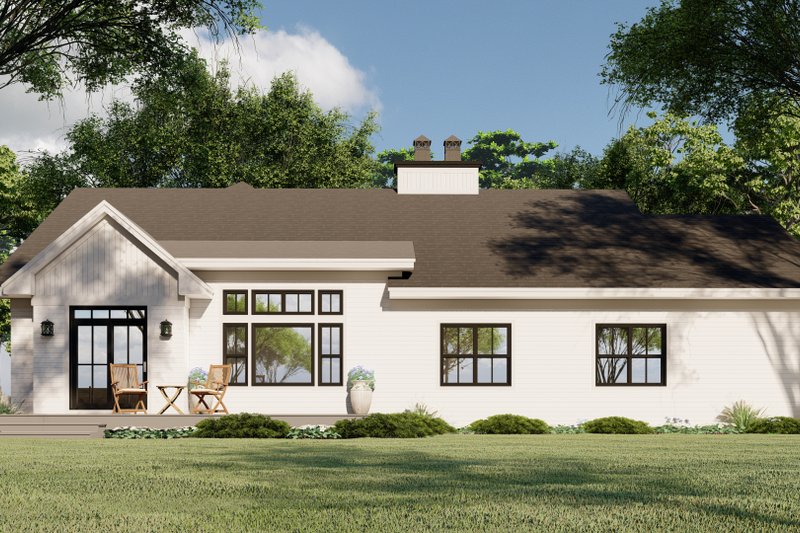 Architectural House Design - Exterior - Rear Elevation 1 for Ranch House Plan #51-1183 - 3 bed, 2.5 bath