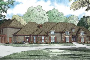 European Exterior - Front Elevation Plan #17-3347