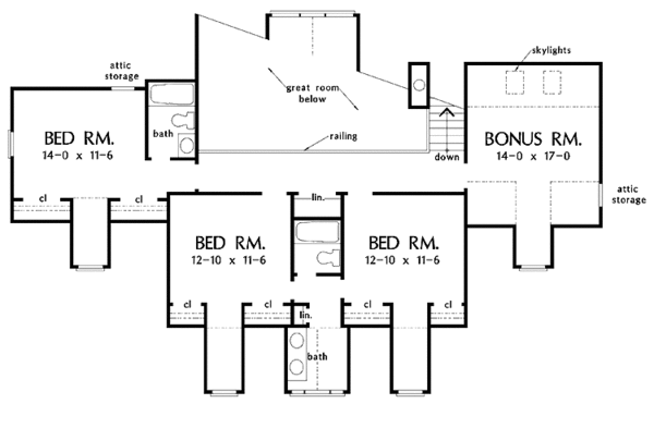 Dream House Plan - Country Floor Plan - Upper Floor Plan #929-287