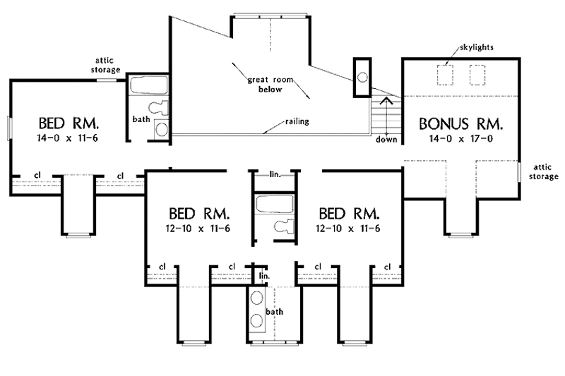 Home Plan - Floor Plan - Upper Floor for Country House Plan #929-287 - 4 bed, 3.5 bath