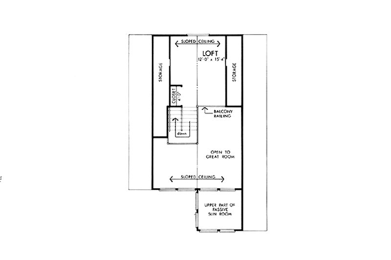 Architectural House Design - Floor Plan - Upper Floor for Prairie House Plan #320-1174 - 1 bed, 1 bath