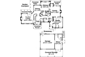 Floor Plan - Main Floor for Craftsman House Plan #124-587 - 5 bed, 4 bath