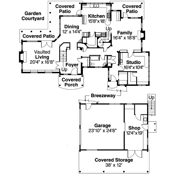 House Plan Design - Craftsman Floor Plan - Main Floor Plan #124-587
