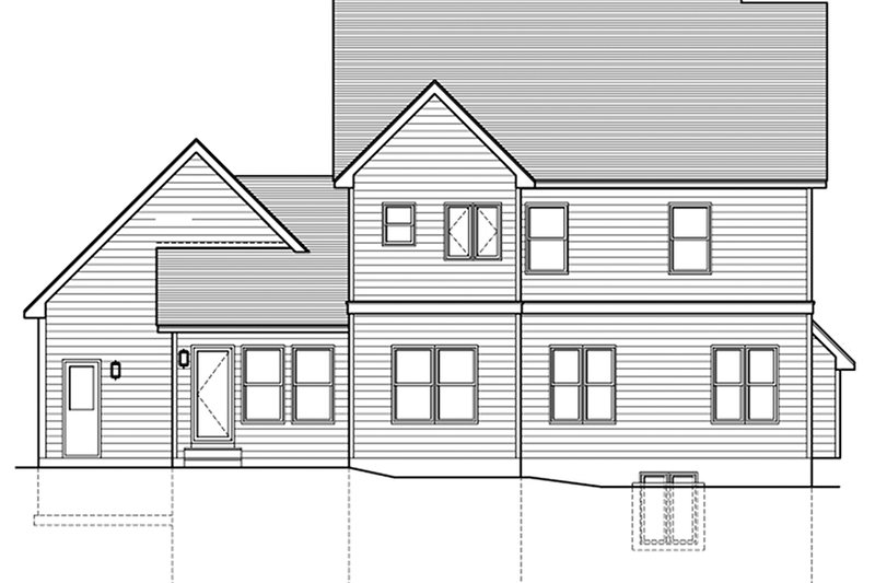 Home Plan - Exterior - Rear Elevation for Colonial House Plan #1010-197 - 4 bed, 2.5 bath