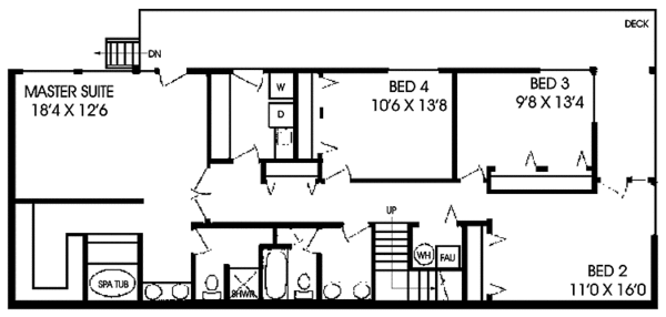 Architectural House Design - Craftsman Floor Plan - Upper Floor Plan #60-879
