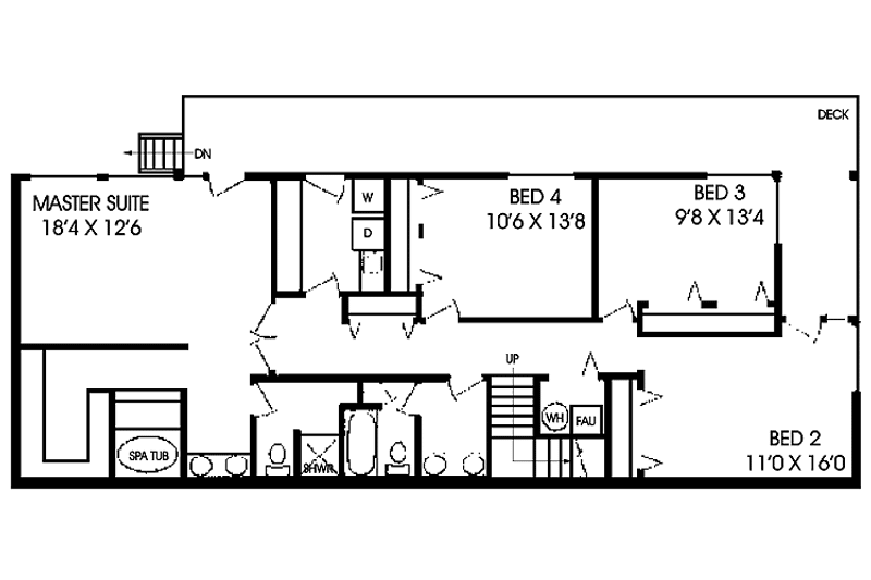 Home Plan - Floor Plan - Upper Floor for Craftsman House Plan #60-879 - 4 bed, 2.5 bath