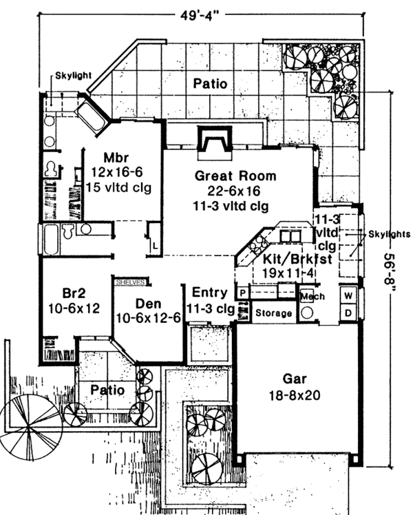 House Plan Design - Contemporary Floor Plan - Main Floor Plan #320-1159