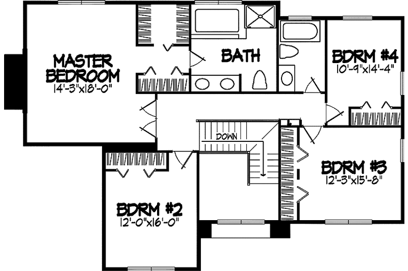 Home Plan - Floor Plan - Upper Floor for Traditional House Plan #320-892 - 4 bed, 2.5 bath