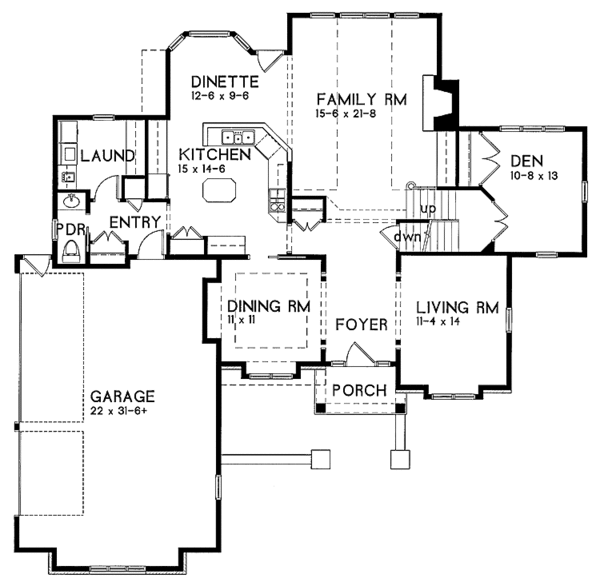 Home Plan - Country Floor Plan - Main Floor Plan #328-258