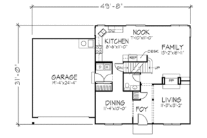 Floor Plan - Main Floor for Colonial House Plan #320-446 - 4 bed, 2.5 bath