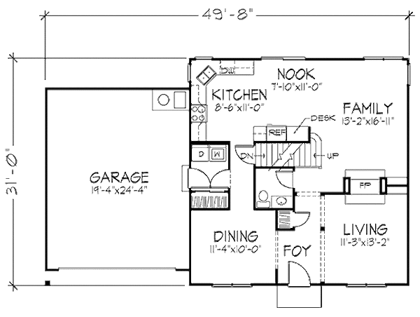 Home Plan - Colonial Floor Plan - Main Floor Plan #320-446