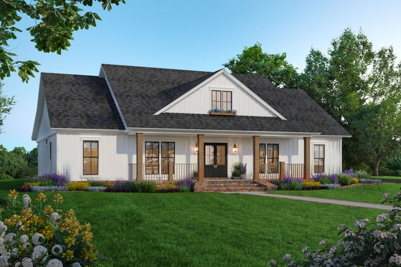 House Blueprint - Farmhouse Exterior - Front Elevation Plan #21-485