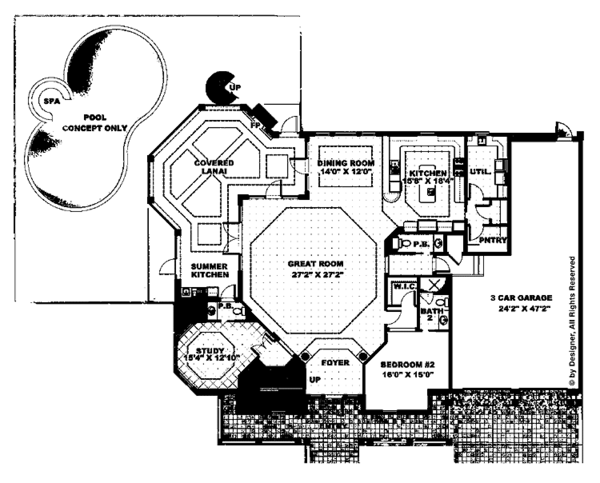 Dream House Plan - Mediterranean Floor Plan - Main Floor Plan #1017-56