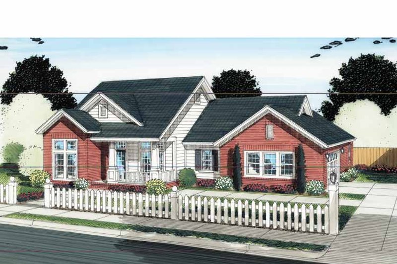 Dream House Plan - Exterior - Front Elevation 3 for Traditional House Plan #513-2128 - 4 bed, 2 bath