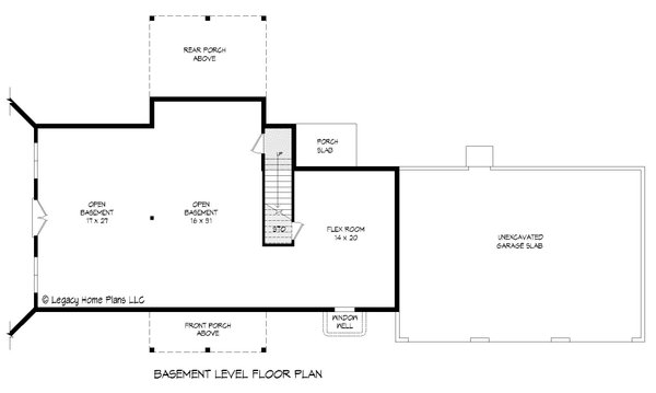 Home Plan - Southern Floor Plan - Lower Floor Plan #932-780