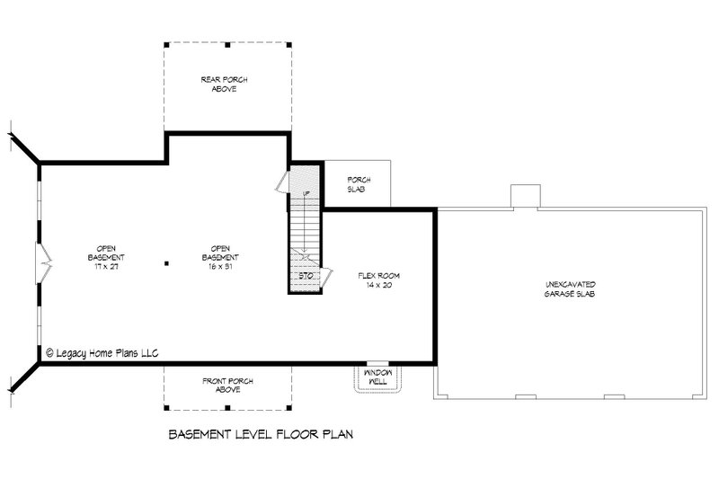 House Blueprint - Floor Plan - Lower Floor for Southern House Plan #932-780 - 2 bed, 2 bath