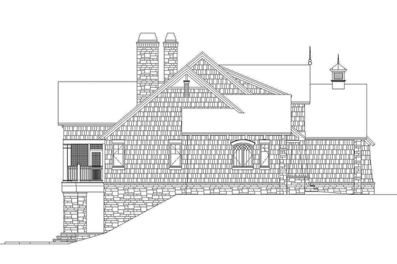 Home Plan - Exterior - Other Elevation 1 for European House Plan #929-878 - 4 bed, 4 bath