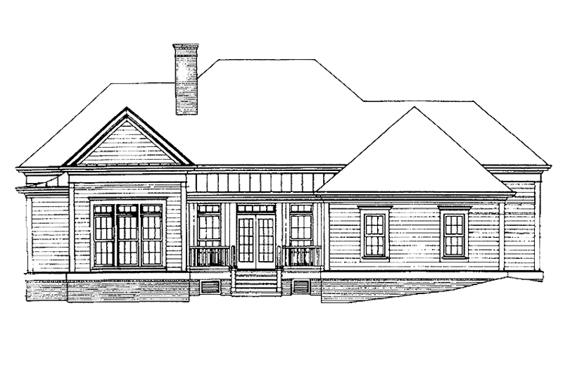 Architectural House Design - Exterior - Rear Elevation for Ranch House Plan #429-208 - 3 bed, 2.5 bath