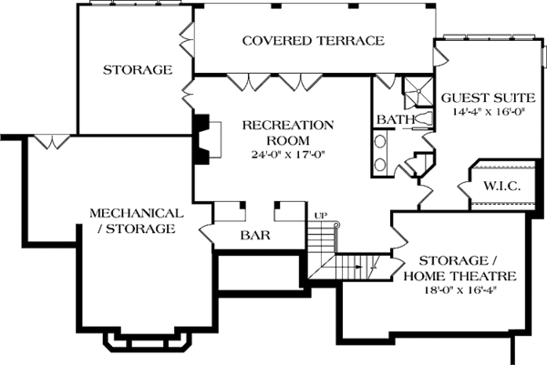 Home Plan - Traditional Floor Plan - Lower Floor Plan #453-550