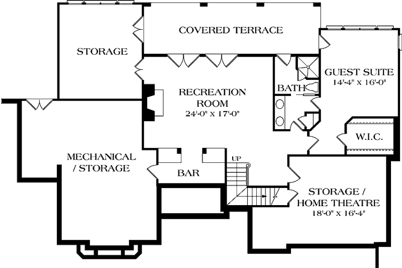 Home Plan - Floor Plan - Lower Floor for Traditional House Plan #453-550 - 5 bed, 4.5 bath