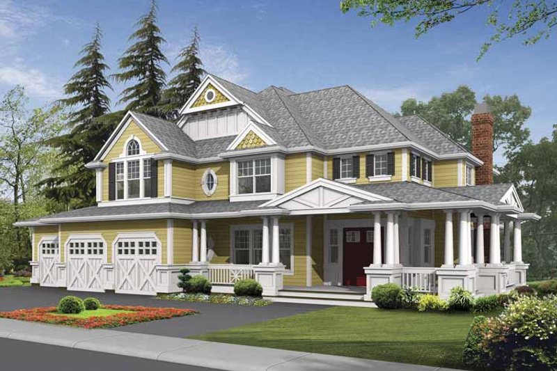 Architectural House Design - Country Exterior - Front Elevation Plan #132-492