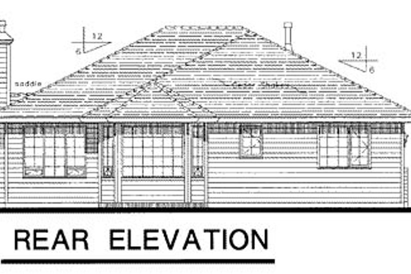 Home Plan - Exterior - Rear Elevation for Traditional House Plan #18-182 - 3 bed, 2 bath