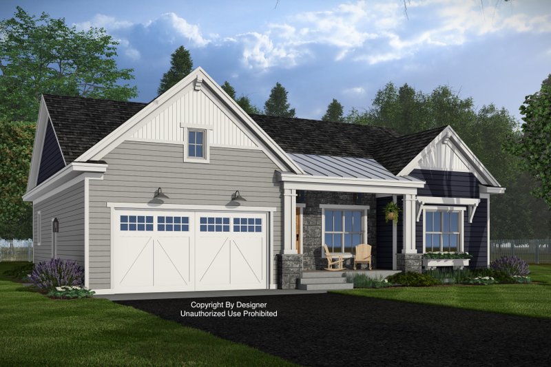 House Design - Exterior - Front Elevation 5 for Farmhouse House Plan #51-1557 - 2 bed, 2 bath