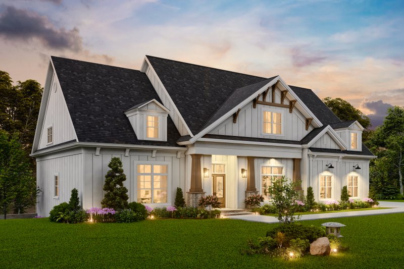 Architectural House Design - Exterior - Front Elevation 5 for Farmhouse House Plan #119-459 - 4 bed, 4.5 bath