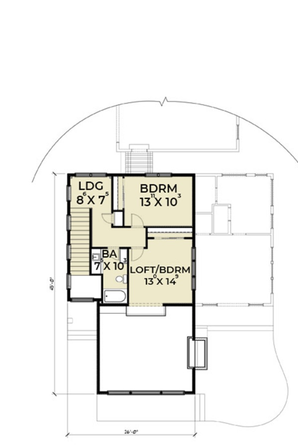 Contemporary Floor Plan - Upper Floor Plan #1070-14