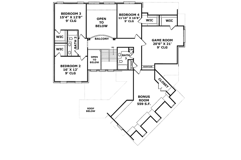 Dream House Plan - Floor Plan - Upper Floor for European House Plan #952-205 - 4 bed, 3.5 bath