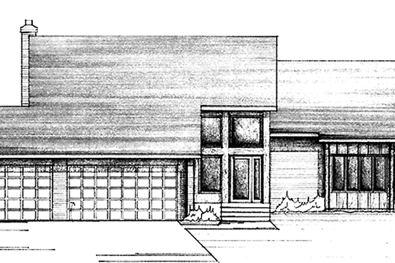 House Blueprint - Contemporary Exterior - Front Elevation Plan #51-913