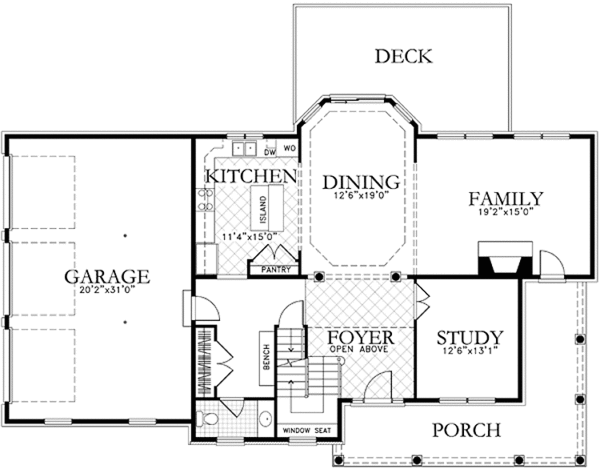 Architectural House Design - Country Floor Plan - Main Floor Plan #1029-20