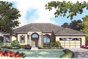 Dream House Plan - Mediterranean Exterior - Front Elevation Plan #1015-10