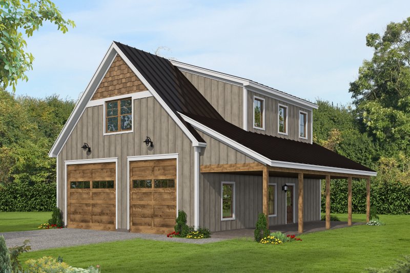 House Blueprint - Country Exterior - Front Elevation Plan #932-1353