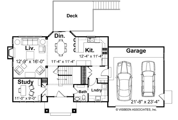 House Plan Design - Farmhouse Floor Plan - Main Floor Plan #928-6