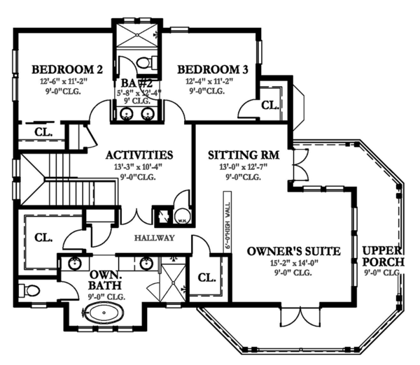 Dream House Plan - Country Floor Plan - Upper Floor Plan #1058-149